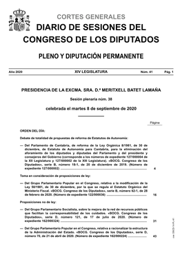 Debate De Totalidad De Propuestas De Reforma De Estatutos De Autonomía