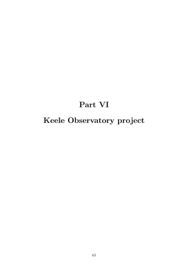 Part VI Keele Observatory Project