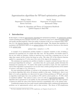 Approximation Algorithms for NP-Hard Optimization Problems