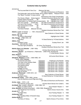 Contents Index by Author