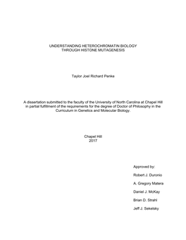 Understanding Heterochromatin Biology Through Histone Mutagenesis