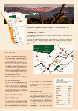 Orixas B1 TWYFELFONTEIN Otjiwarongo C22 C33 Okakarara Susuwe Ruacanakalkfeld Falls BURNT MOUNTAIN B1 in Richtung Windhoek