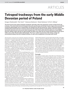 Tetrapod Trackways from the Early Middle Devonian Period of Poland