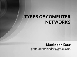 Types of Computer Networks