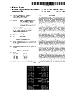 (12) Patent Application Publication (10) Pub. No.: US 2009/0023592 A1 Abu-Khabar Et Al