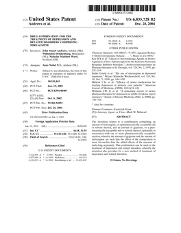 (12) United States Patent (10) Patent No.: US 6,835,728 B2 Andrews Et Al