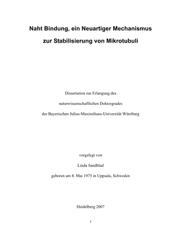 Naht Bindung, Ein Neuartiger Mechanismus Zur Stabilisierung