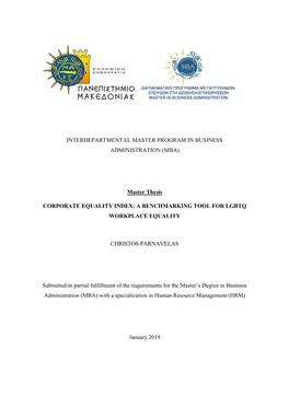 Master Thesis CORPORATE EQUALITY INDEX