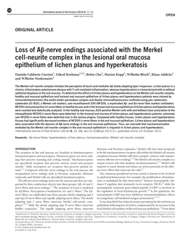 Nerve Endings Associated with the Merkel Cell-Neurite Complex in the Lesional Oral Mucosa Epithelium of Lichen Planus and Hyperkeratosis