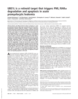 UBE1L Is a Retinoid Target That Triggers PML RAR Degradation and Apoptosis in Acute Promyelocytic Leukemia