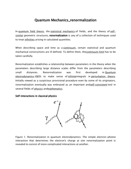 Quantum Mechanics Renormalization