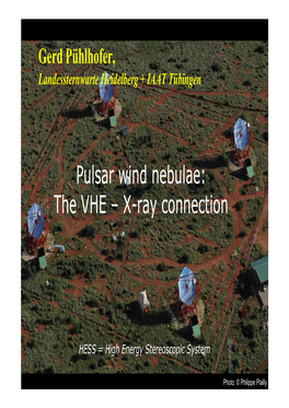 Pulsar Wind Nebulae: the VHE – X-Ray Connection