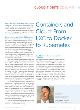 Containers and Cloud: from LXC to Docker to Kubernetes