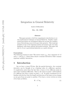 Integration in General Relativity