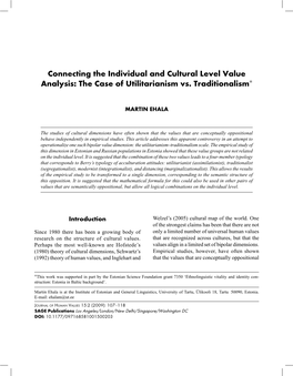 The Case of Utilitarianism Vs. Traditionalism∗