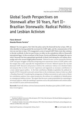 Brazilian Stonewalls: Radical Politics and Lesbian Activism