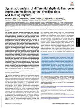 Systematic Analysis of Differential Rhythmic Liver Gene Expression Mediated by the Circadian Clock and Feeding Rhythms