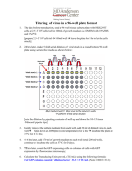 Titering of Virus in a 96-Well Plate Format 1