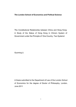 The London School of Economics and Political Science the Constitutional