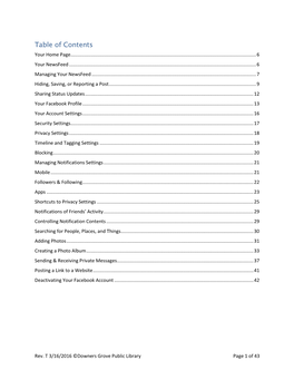 Table of Contents Your Home Page