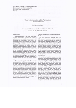 Underwater Acoustics and Its Applications: a Historical Review