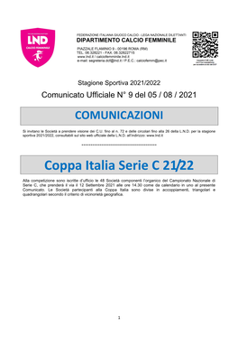 Coppa Italia Serie C 21/22