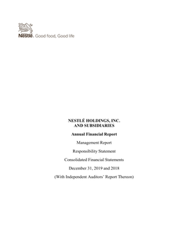 NESTLÉ HOLDINGS, INC. and SUBSIDIARIES Annual Financial