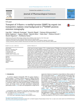 By Organic Ion Transporters Explains Renal Background in [18F]FAMT Positron Emission Tomography