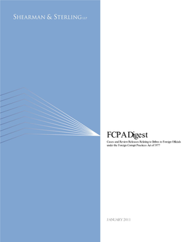 FCPA Digest Jan 2011