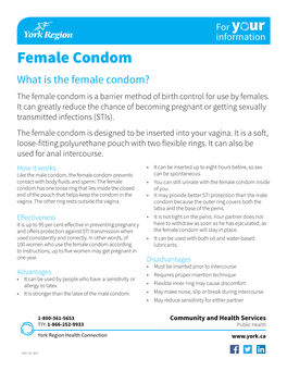 Female Condom Fact Sheet