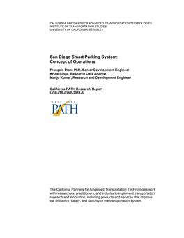 San Diego Smart Parking System: Concept of Operations