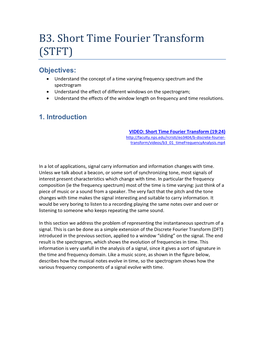 B3. Short Time Fourier Transform (STFT)