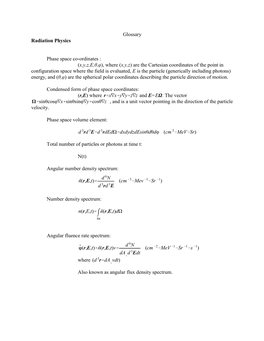 Glossary Radiation Physics Phase