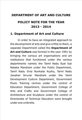 Art and Culture Policy Note English