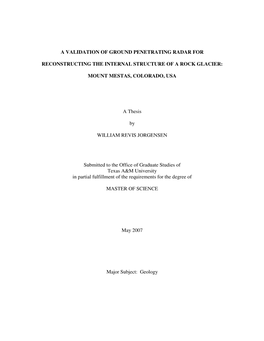 A Validation of Ground Penetrating Radar For