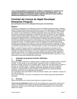 Apple Developer Enterprise Program License Agreement