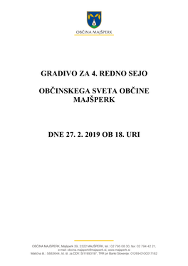 Gradivo Za 4. Redno Sejo Občinskega Sveta Občine