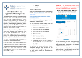 New Online Blood Test Appointment Booking Service