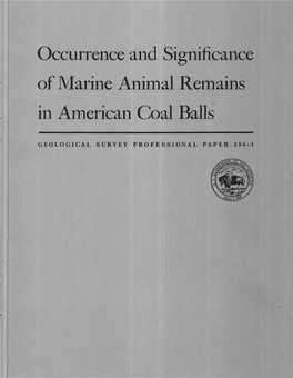 Occurrence and Significance of Marine Animal Remains in American Coal Balls