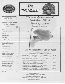 February 2009 Volume 15 - Issue 2 the Monthly Newsletter of Perch Base - USSVI What's 