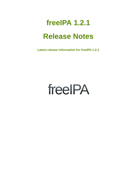 Freeipa 1.2.1 Release Notes