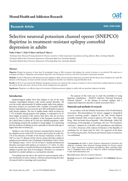 (SNEPCO) Flupirtine in Treatment-Resistant Epilepsy