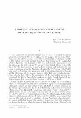 Reforming Schools: Are These Lessons