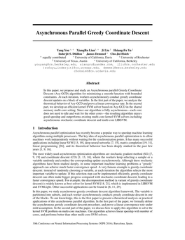 Asynchronous Parallel Greedy Coordinate Descent