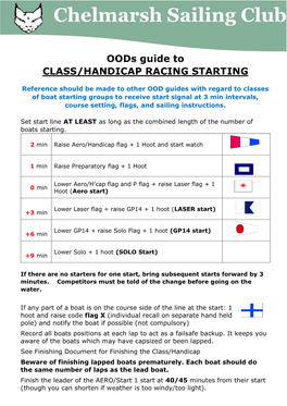 Class Handicap Starting