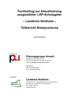 Landkreis Northeim – Teilbericht Biotopverbund
