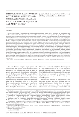 Phylogenetic Relationships of the Litsea Complex And