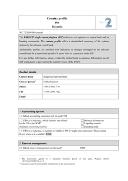 Country Profile for Bulgaria