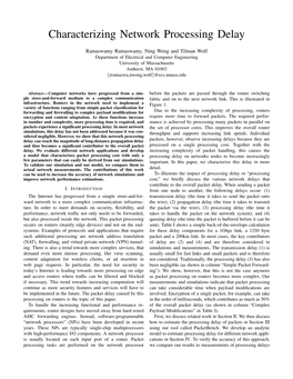 Characterizing Network Processing Delay