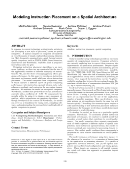 Modeling Instruction Placement on a Spatial Architecture